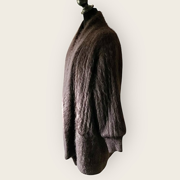 VNTG Angora Mobwife Fuzzy Open Front Coat - Picture 11 of 16